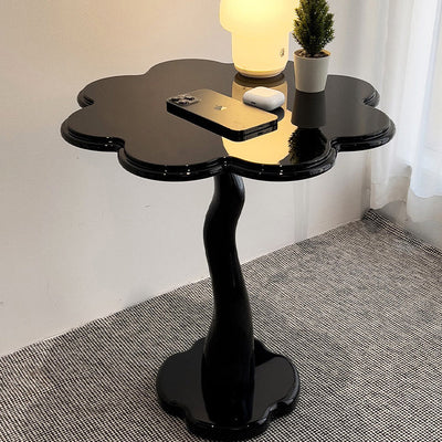 Table d'appoint en bois et fer avec design traditionnel de pétales ronds pour salon 