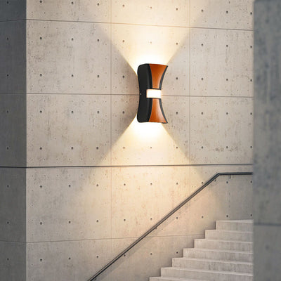 مصباح حائطي خارجي عصري بحواف مستديرة LED مقاوم للماء 