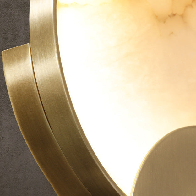 Moderne minimalistische runde Eisen Marmor LED Wandleuchte Lampe für Wohnzimmer 