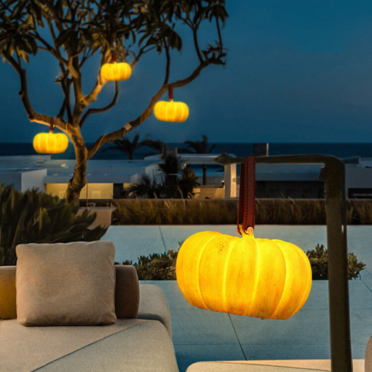 Contemporary Creative Waterproof Pumpkin Resin LED Portable Outdoor Light For Garden