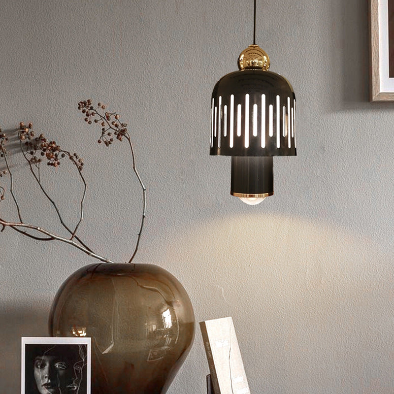 Lustre LED en acrylique et aluminium cylindrique minimaliste moderne pour chambre 