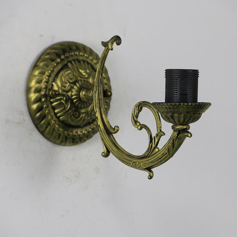 Applique murale 1 lumière en verre teinté en alliage de zinc Tiffany Flower Cup 