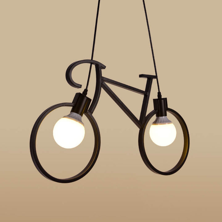 Contemporary Creative Bicycle Shape Iron 2-Light Kids Chandelier For Living Room &amp; Bedroom