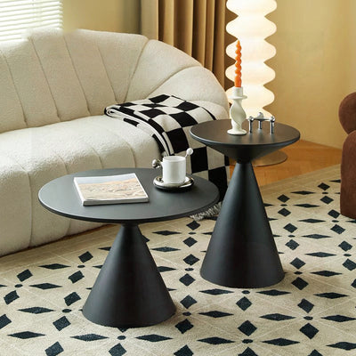 Table basse moderne minimaliste ronde en forme de sablier en fer pour salon 