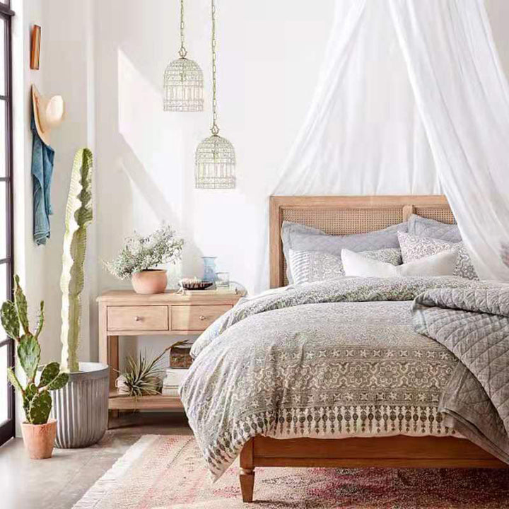Traditioneller Vintage-Kronleuchter mit Vogelkäfiggitter und Kristallglas, 1 Licht, für Schlafzimmer