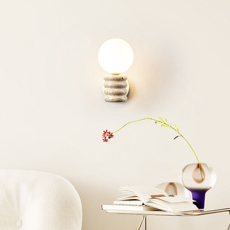 Moderne Creme-Stil Kreative Glaskugel 1-Licht Wandleuchte 