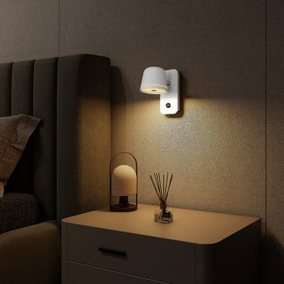 Lámpara de aplique de pared LED de acrílico de metal de aluminio rectangular redonda minimalista moderna para dormitorio 