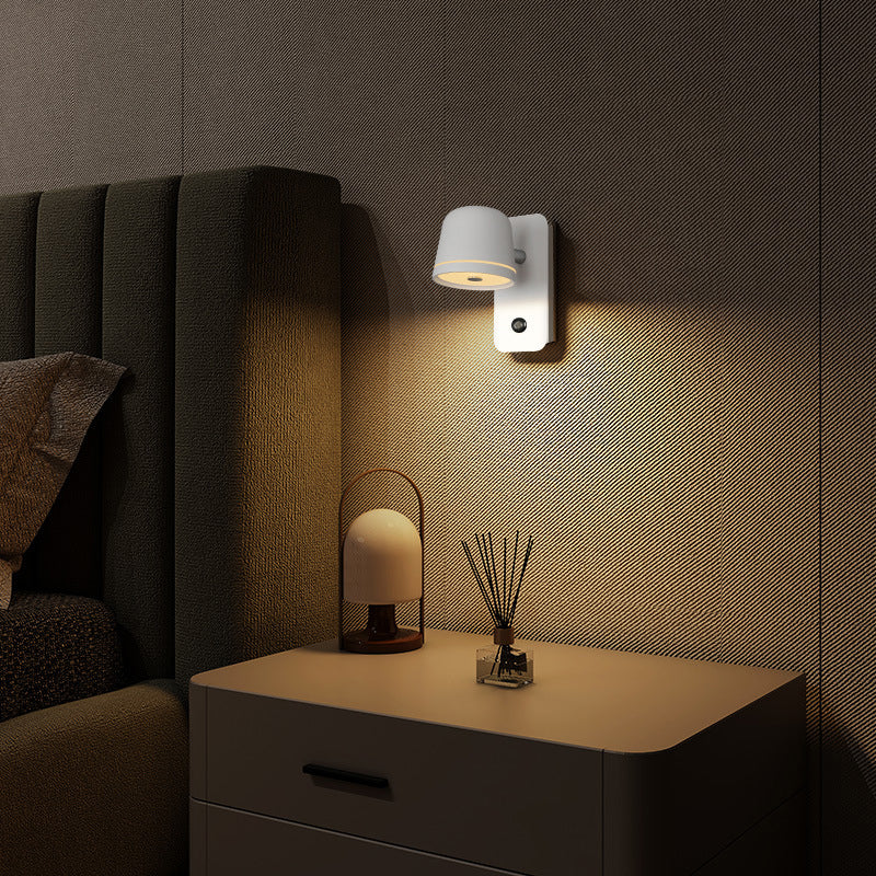 Lámpara de aplique de pared LED de acrílico de metal de aluminio rectangular redonda minimalista moderna para dormitorio 
