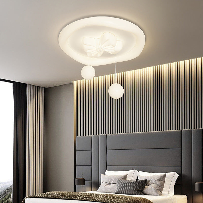 Zeitgenössische kreative Kinder Runde Bogen Orb Eisen gerollt Kunststoff LED Unterputz Deckenleuchte für Schlafzimmer 