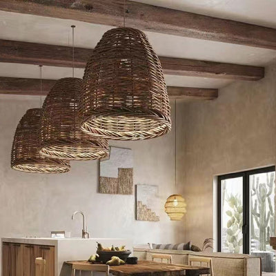 Traditionelle zylindrische Pendelleuchte im Landhausstil mit 1 Licht im Grasranken-Design für das Wohnzimmer 
