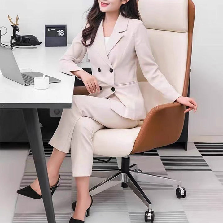 Chaise de bureau rectangulaire minimaliste moderne à dossier haut en PU et acier au carbone pour la maison 