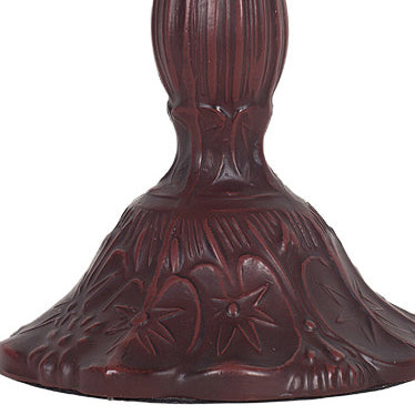 Lampe de table Tiffany traditionnelle en verre teinté en forme de tambour avec libellule, 1 lumière pour étude 