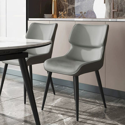 Dossier de chaise de salle à manger rembourré en cuir microfibre de luxe contemporain pour salle à manger 