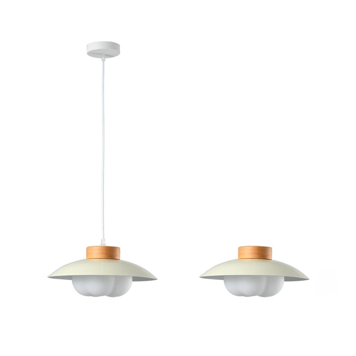 Zeitgenössische nordische Eisenholz PE Schüssel 1/2/3 Licht Kronleuchter Insel Licht für Esszimmer 