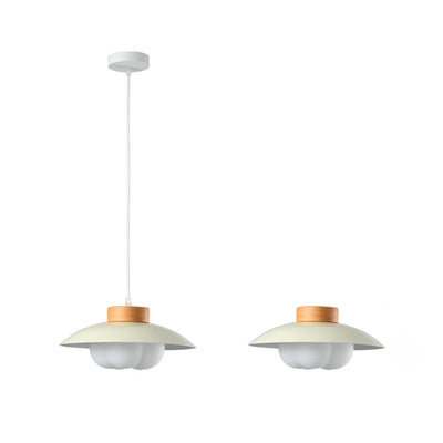 Zeitgenössische nordische Eisenholz PE Schüssel 1/2/3 Licht Kronleuchter Insel Licht für Esszimmer 