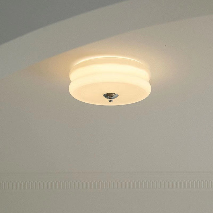 Luz de techo LED empotrada redonda de hierro y vidrio minimalista moderna para sala de estar 