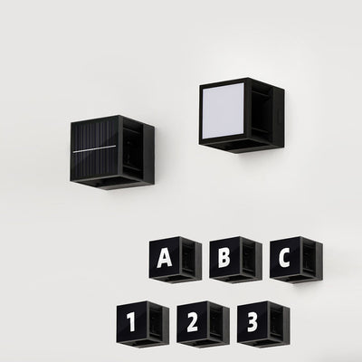 Applique murale LED en aluminium à rayures carrées solaires modernes et minimalistes pour jardin 