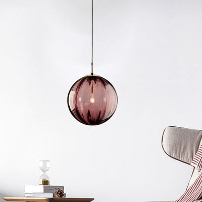 Zeitgenössische nordische Wasserwellen-Pendelleuchte aus kugelförmigem Glasschirm mit 1 Licht für das Wohnzimmer 