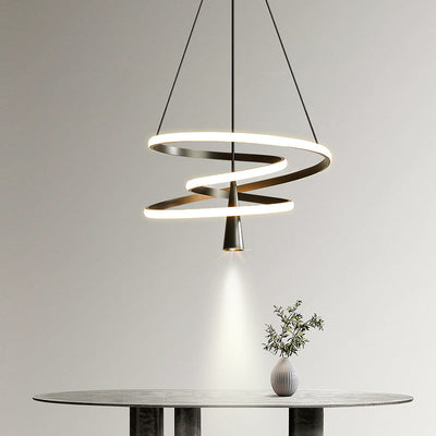 Moderne minimalistische Kreis konische Eisen Acryl LED Kronleuchter für Wohnzimmer 