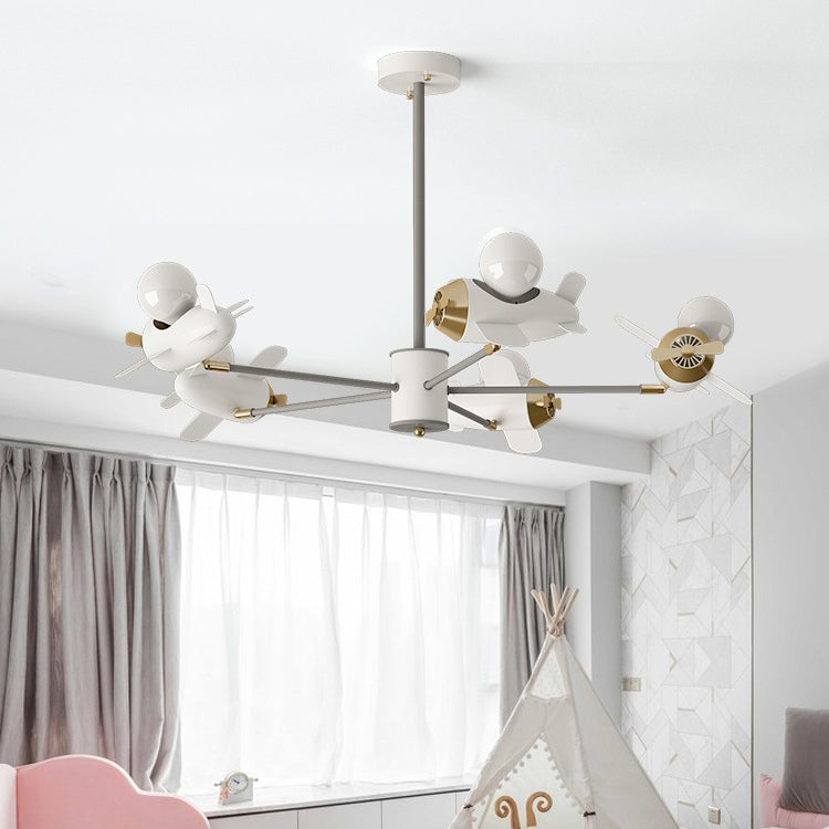 Candelabros de LED de avión de hierro contemporáneo creativo para dormitorio 