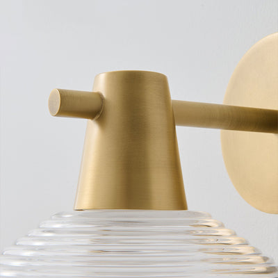 Zeitgenössische nordische Vollkupfer Acryl konische LED Wandleuchte Lampe für Wohnzimmer 
