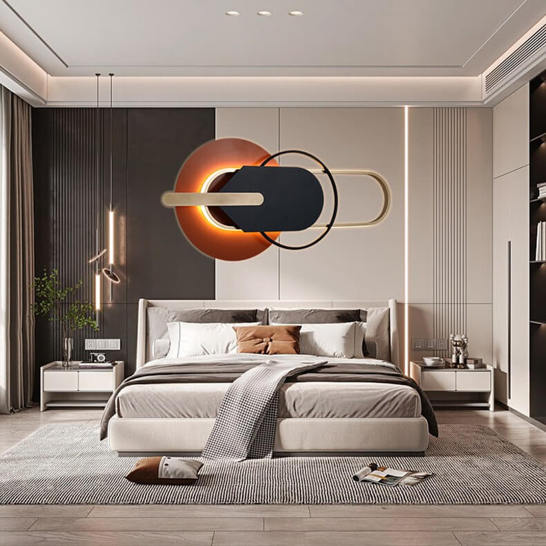 Nordic Light Luxury Circle Ring Geometric LED Wall Sconce Lamp