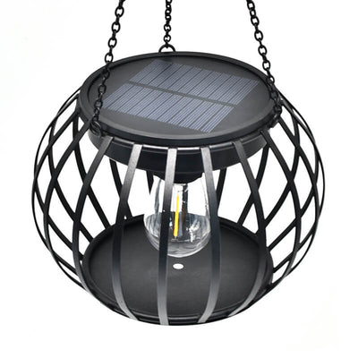 Outdoor Solar Waterproof Simple Iron Lantern LED Lawn Garden Light