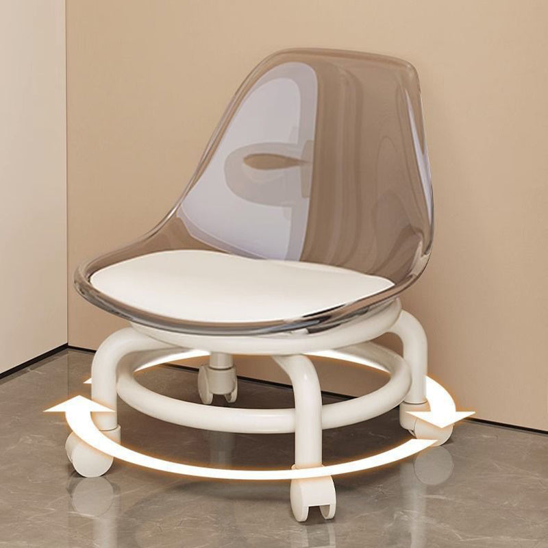 Modern Minimalist Plastic Leather Chair Roller Skating For Living Room