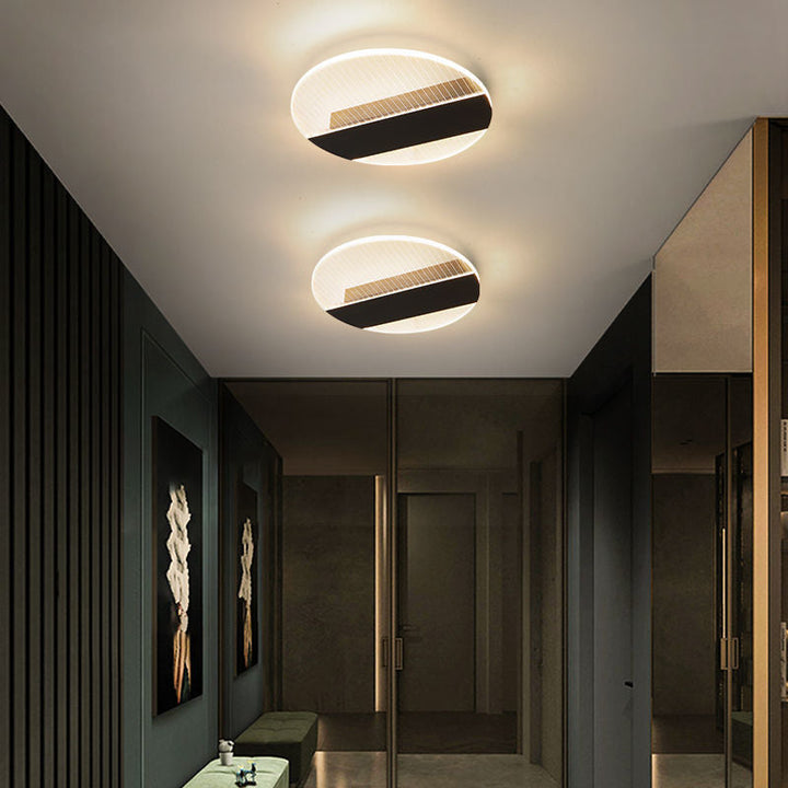 Plafonnier LED en fer géométrique nordique contemporain pour couloir 