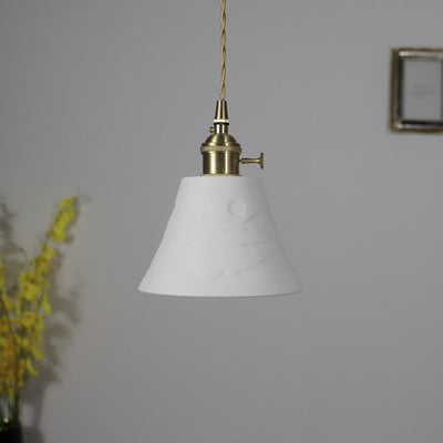 Moderne minimalistische runde Zylinder Messing Keramik 1-Licht Pendelleuchte für Wohnzimmer 