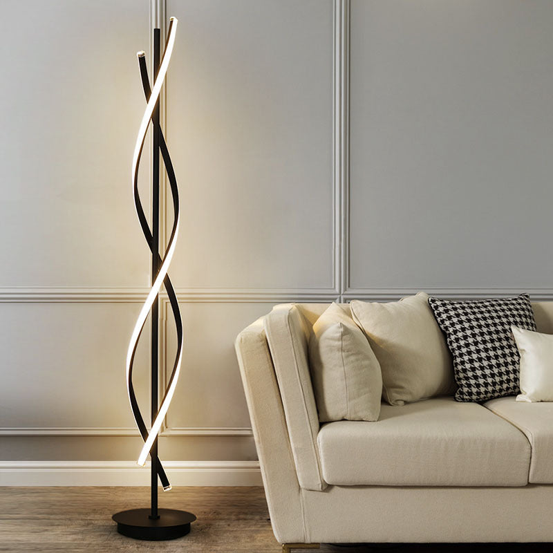 Minimalist 1-Light Spiral LED Standing Floor Lamps