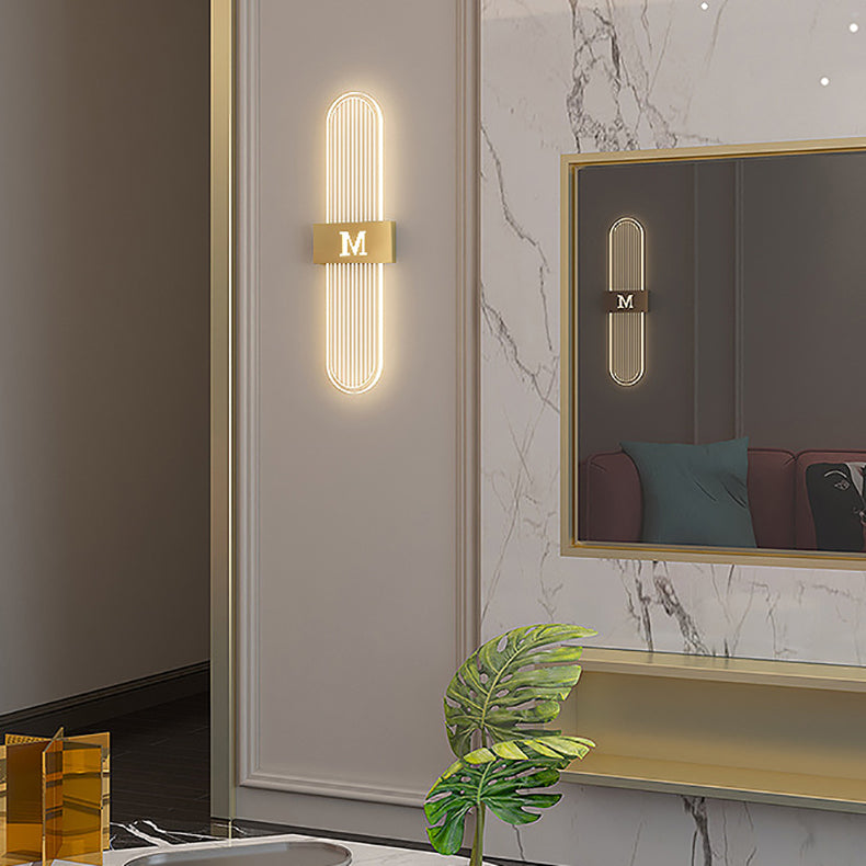 Applique murale LED moderne de luxe en fer acrylique elliptique pour salon 