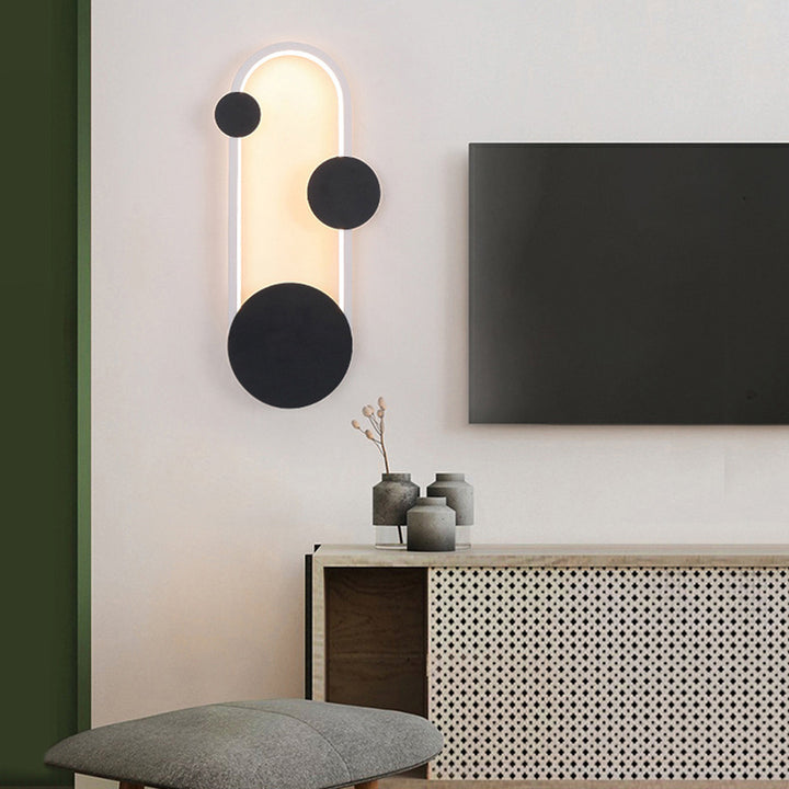 Moderne minimalistische Eisen Aluminium Runde elliptische LED Wandleuchte Lampe für Nacht 