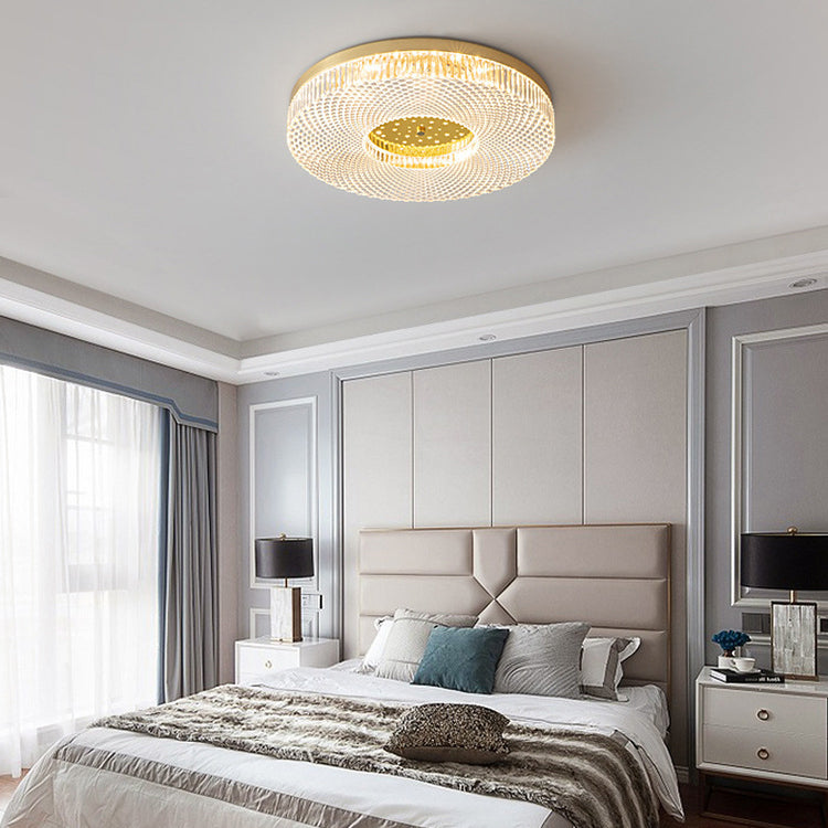 Moderne unbedeutende runde kupferne Acryl-LED-Unterputz-Deckenleuchte für Schlafzimmer 