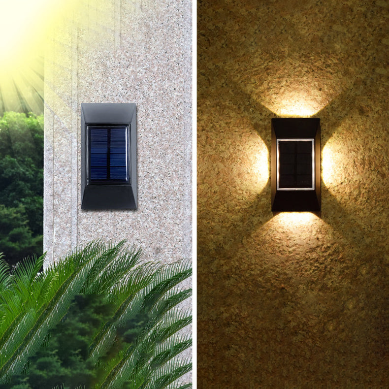 Lampe murale extérieure à LED en plastique ABS rectangulaire avec capteur solaire de modernité et simplicité pour jardin 