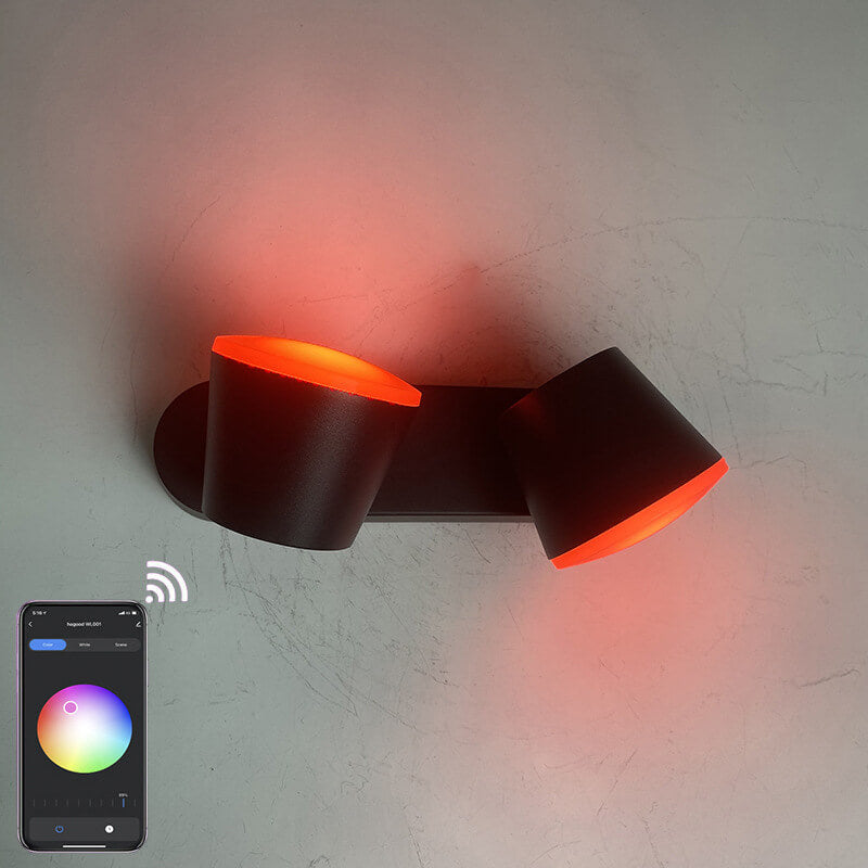Applique murale LED étanche à Double tête, projecteur réglable industriel contemporain en aluminium, lampe pour Patio extérieur 
