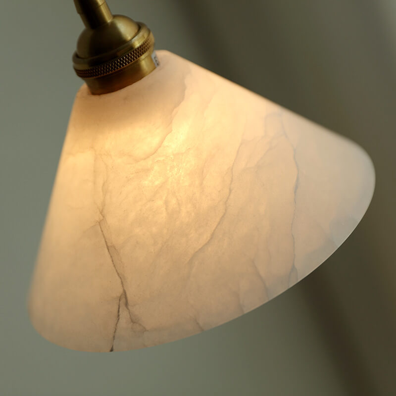 Modern Light Luxury Triangle Cone Lucite Copper 1-Light Pendant Light