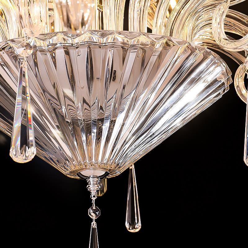 Traditional French Petal Candelabra Glass Crystal 6/8/12 Chandelier For Living Room