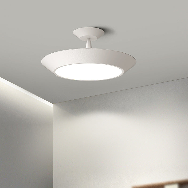 Modern Minimalist Round Drum LED Semi-Flush Mount Ceiling Light
