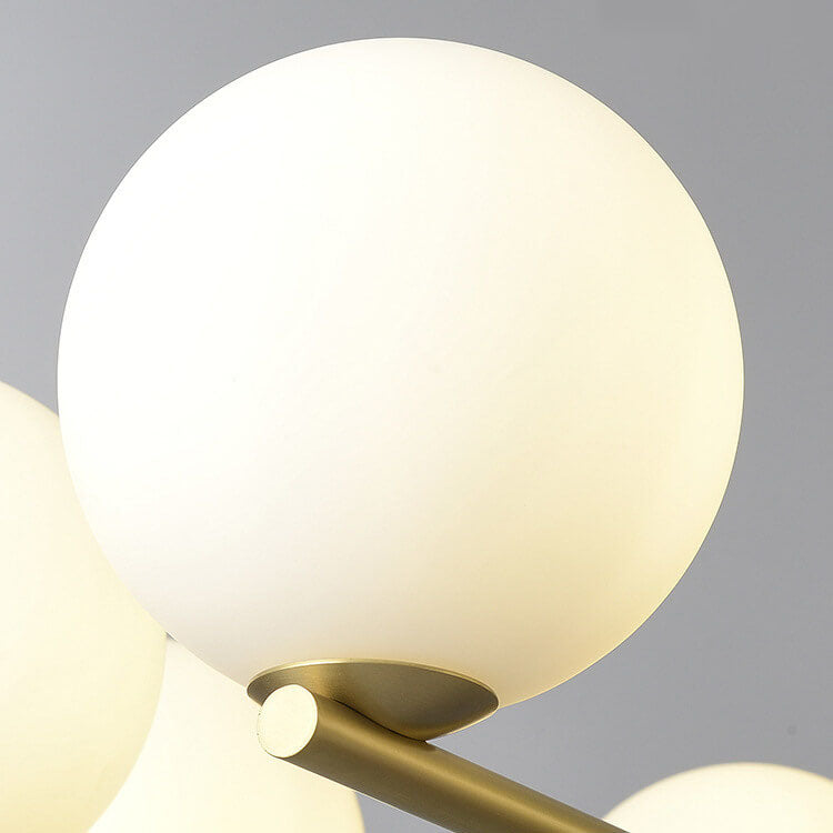 Modern Luxury Glass Round Ball Copper Branch 6/8/15 Light Chandelier For Living Room