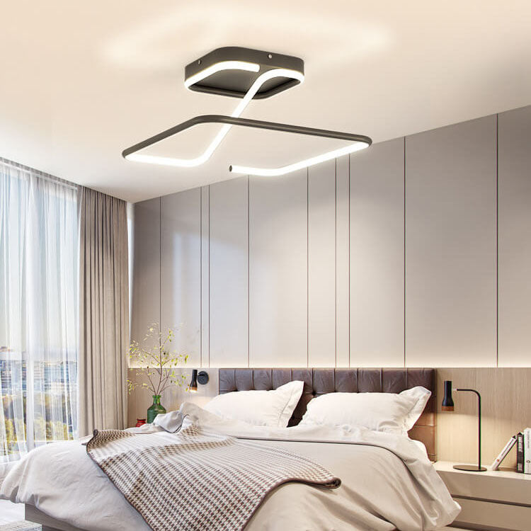 Moderne minimalistische Linien rechteckige Eisen-Acryl-LED-Deckenleuchte 