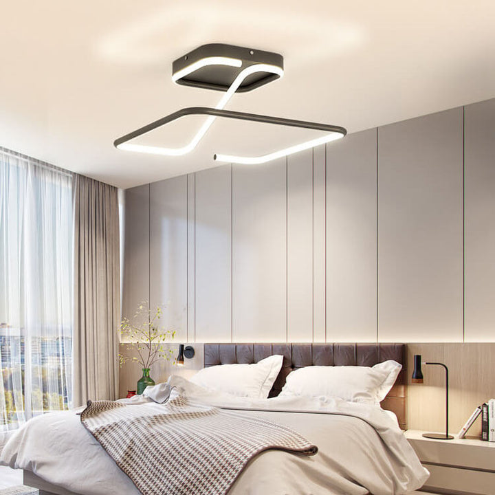 Moderne minimalistische Linien rechteckige Eisen-Acryl-LED-Deckenleuchte 