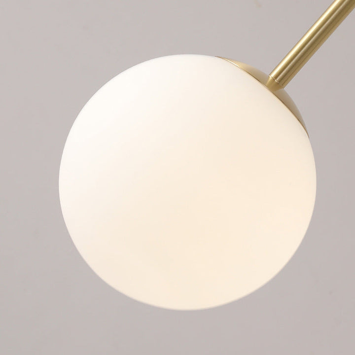 Lustre moderne minimaliste rond en globe tout en cuivre et verre à 1 lumière pour salon 