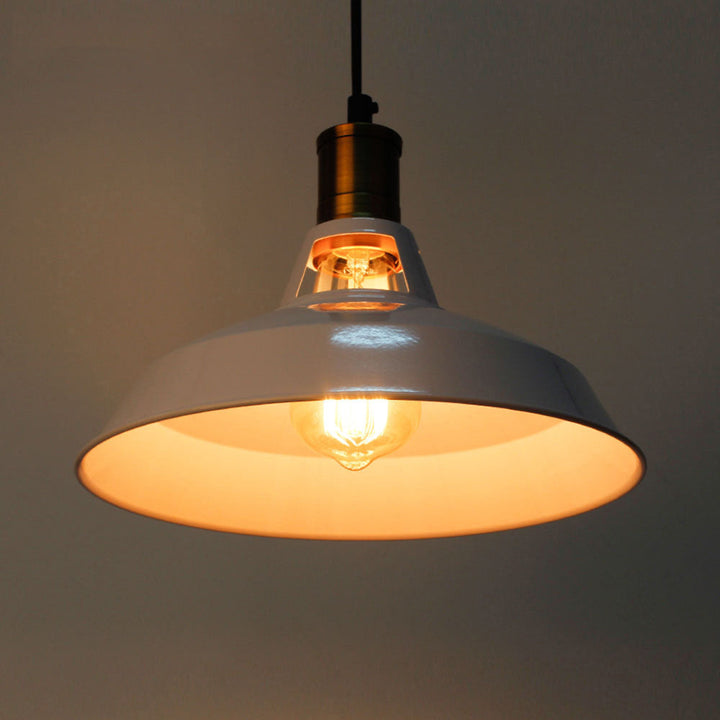 Suspension Luminaire en Métal Fer Rond Vintage Traditionnel à 1 Lumière pour Chambre 