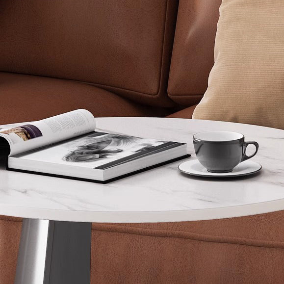 Table basse contemporaine ronde en acier au carbone pour salon 