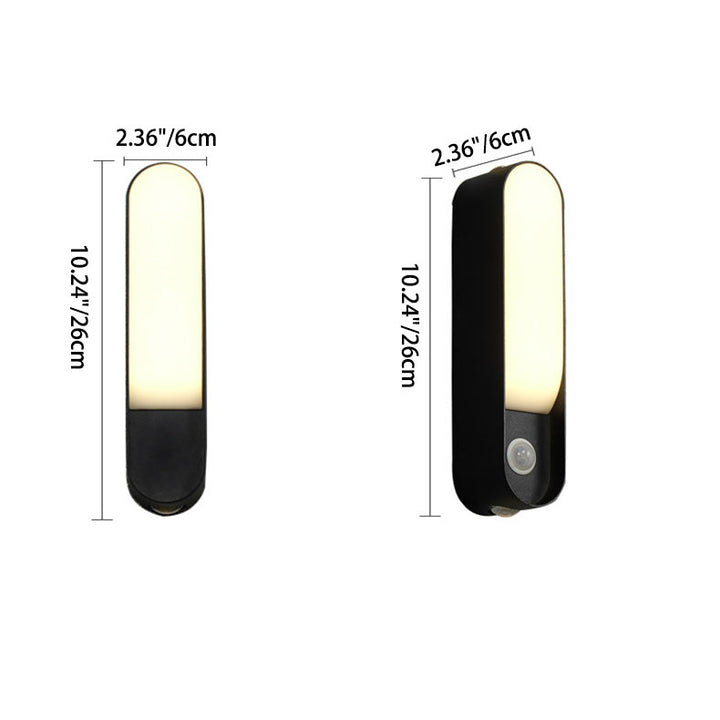 Applique murale extérieure LED ovale en aluminium acrylique étanche moderne minimaliste pour jardin 