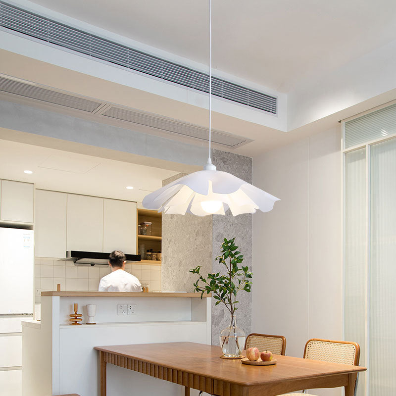 Lámpara colgante de 1 luz de acrílico con hardware floral minimalista moderno para sala de estar 