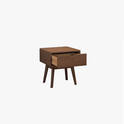 Table de nuit en bois de caoutchouc carré cubique rectangulaire moderne avec 1/2 tiroir pour chevet 