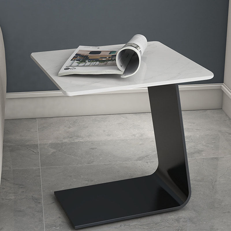 Table basse moderne minimaliste ronde carrée en verre ardoise et métal pour salon 
