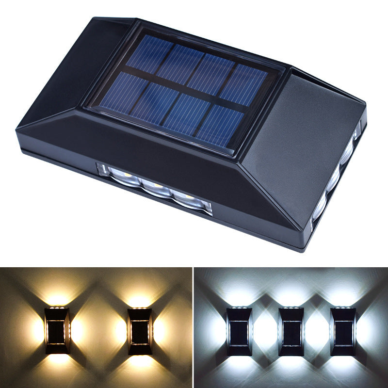 Lampe murale extérieure à LED en plastique ABS rectangulaire avec capteur solaire de modernité et simplicité pour jardin 